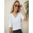 thumbnail image 4 of Women Casual Short Sleeve Realxed Fit Basic T-Shirt Tops, 4 of 4