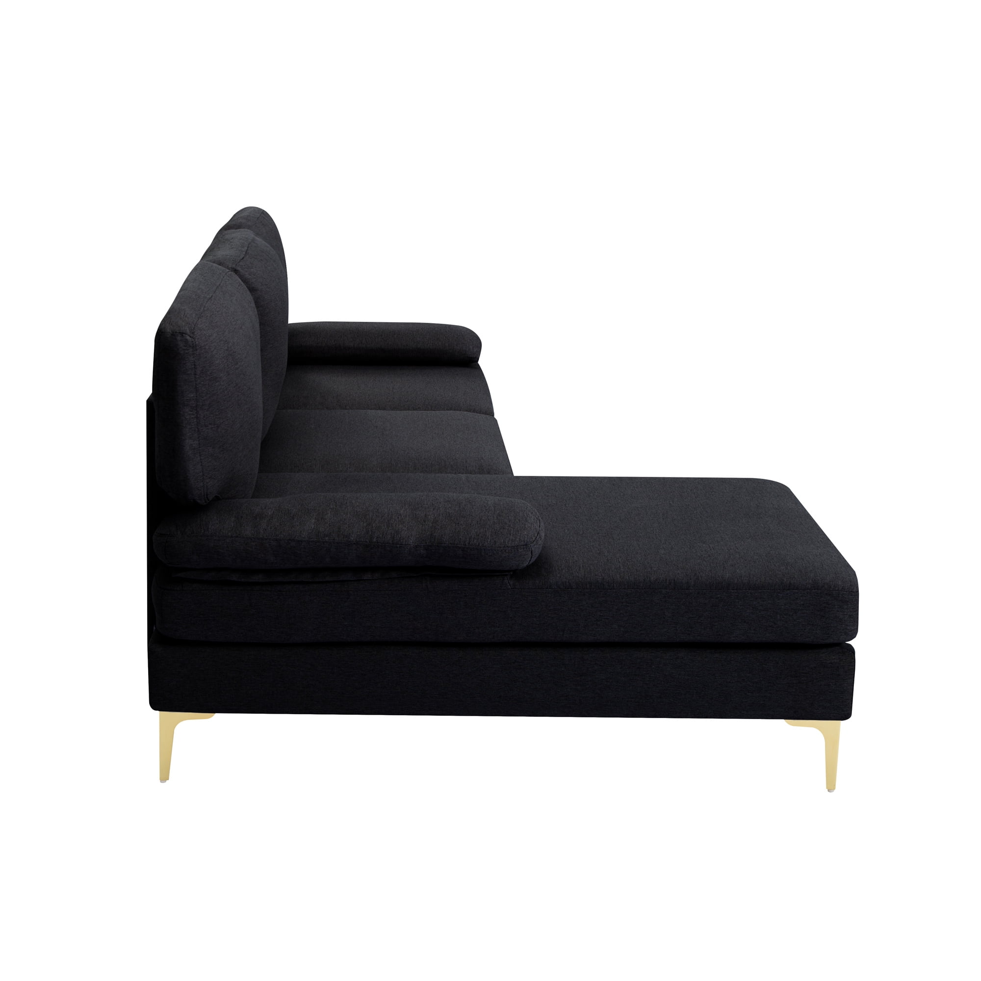 Aukfa Sectional Sofa, L Shaped Couch with Left Facing Chaise for Living Room, Apartment, Black