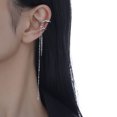 thumbnail image 1 of Pendientes de plata de ley 925 sin perforación, cadena para mujeres, adolescentes y niñas, pendientes envolventes con clip de borla en la oreja, 1 unidad JM, 1 of 5
