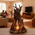 thumbnail image 2 of Led Night Light, Campfire Lamp, Wooden Campfire LED Dimmable Lamp with 3 Lighting Modes & Flame Sound, for Bedroom Office and Relaxation, Indoor Outdoor Festival Decor (L), 2 of 7