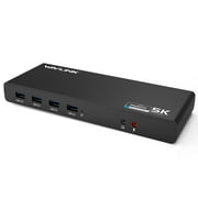 Wavlink Universal USB-C Ultra 5K Docking Station with 4K Dual Video Outputs and Support for Mac,Windows 7/ 8/ 8.1/ 10(USB-C in,DP and HDMI,Gigabit Ethernet,Audio out and Mic in,6 USB 3.0 Port)