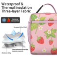 thumbnail image 2 of Strawberry Lunch Box Insulated Lunch Bag Box Women Men Reusable Cute Meal Bag for Travelers Cooler Tote Bag Lunchbox for Office School Picnic, 2 of 6