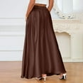 thumbnail image 5 of KDDYLITQ Satin Skirts for Women a Line Basic Maxi Skirt Silk High Waisted Party Skirt Flowy 2025 Long Skirts with Pocket Brown 2XL, 5 of 6
