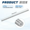 thumbnail image 2 of Uxcell 2Pack M6x140mm 316 Stainless Steel Fully All Threaded Rod Studs, 1mm Pitch, 2 of 6