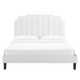 thumbnail image 5 of Modway Colette Queen Performance Velvet Platform Bed in White, 5 of 10