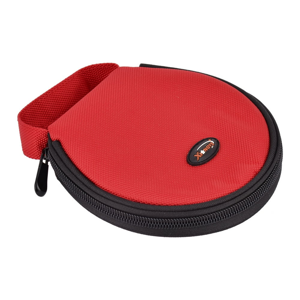 Home Car Nylon Hand Carry Zipper Storage Round Case CD Holder Bag Red