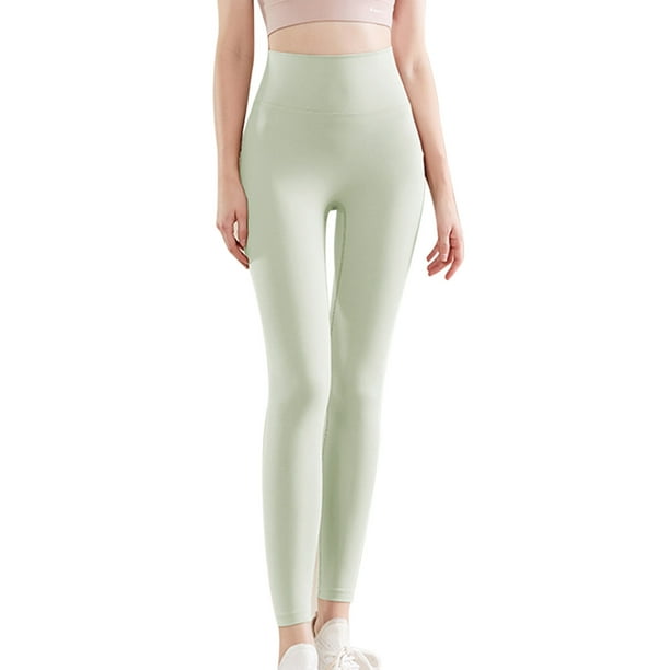 TOWED22 Womens Workout Leggings with High Waist Tummy Control(Green,M)