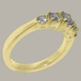 thumbnail image 5 of LBG British Made 9k Yellow Gold Natural Tanzanite Womens Anniversary Ring - 33 size options - Size 9, 5 of 6