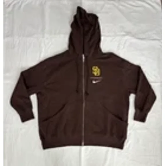 Women's San Diego Padres Nike Brown Legacy Icon Full-Zip Hoodie Size XL (K3)