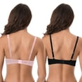 thumbnail image 2 of Curve Muse Women’s Plus Size Add 1 Cup Push Up Underwire Lace Mesh Bra-2PK-BLACK,PINK-38D, 2 of 7