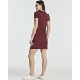 thumbnail image 4 of 3 Pack: Women's Ribbed Knit Short-Sleeve V-Neck Swing T-Shirt Casual Dress (Available In Plus), 4 of 6