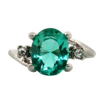 2ct Oval Paraiba Tourmaline Silver Ring, Size 9 2OPTSRS9