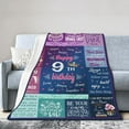 thumbnail image 1 of LHSHID Happy 9th Birthday Throw Blanket Soft Fuzzy Fleece Blanket For Couch Bed Living Room Decoration 60x80in, 1 of 5