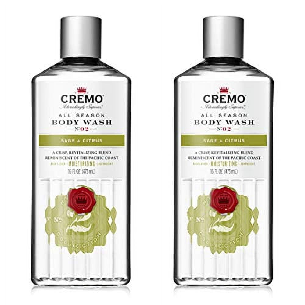 Cremo Rich-Lathering Sage & Citrus Body Wash A Revitalizing Combination of Bright Mandarin Dry Herbs and White Cedar 16 Oz (2-Pack)