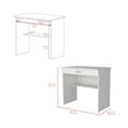 thumbnail image 3 of White Office Desk with Drawer & Shelf - Modern Computer Desk for Home Office - 31.5" Wide, 3 of 7