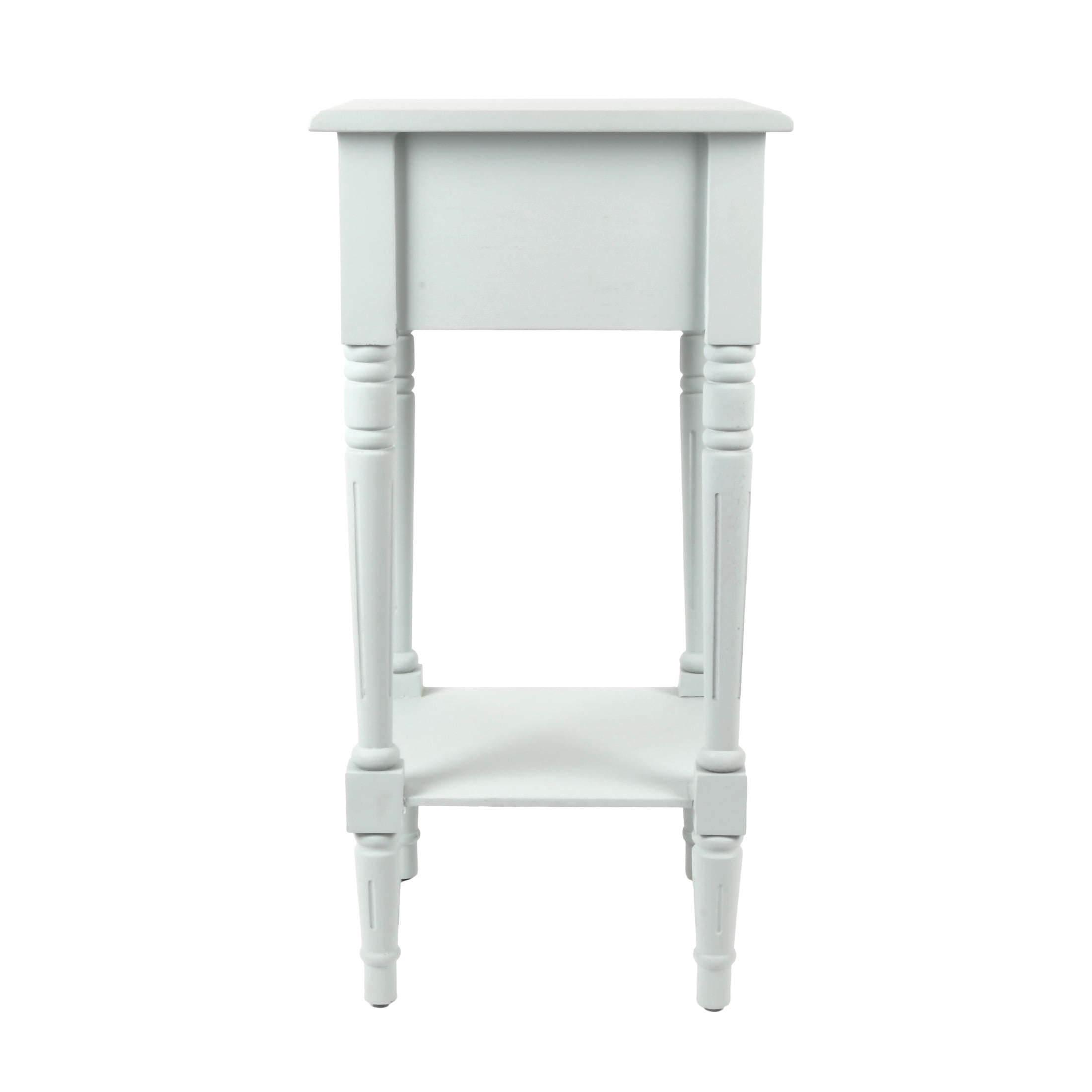 Decor Therapy Ice Blue Traditional Style Accent Table with Storage, Sturdy Narrow End Table, 28" x 14" x 14"