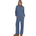 thumbnail image 4 of EASYBRA Womens Two Piece Mock Neck Matching Set Lightweight Loungewear Wide Leg Travel Outfit Fall Fashion 2026 S 2XL, 4 of 6
