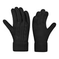 thumbnail image 2 of CUZIBR Snow Gloves Thermal Plush Lined Thermal Knitted Mittens Touchscreen Thick Soft Cozy Solid Color For Cold Weather, 2 of 3