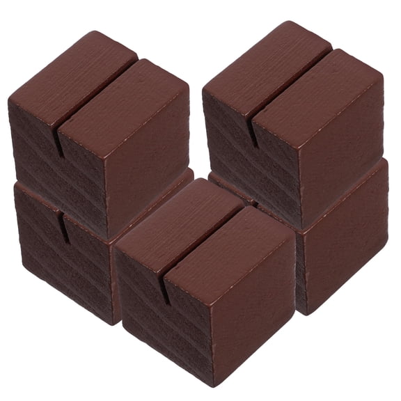 Masteelf 5pcs Wooden Table Sign Holders Card Stands For Display For Weddings Office Desk Organization Menu Signs Business Cards And Table Number Holders With Slot