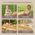 thumbnail image 4 of Asofer Outdoor Kids Picnic Table with Umbrella, 3-in-1 Sand & Water Table for Outdoor Playset, 4 of 9