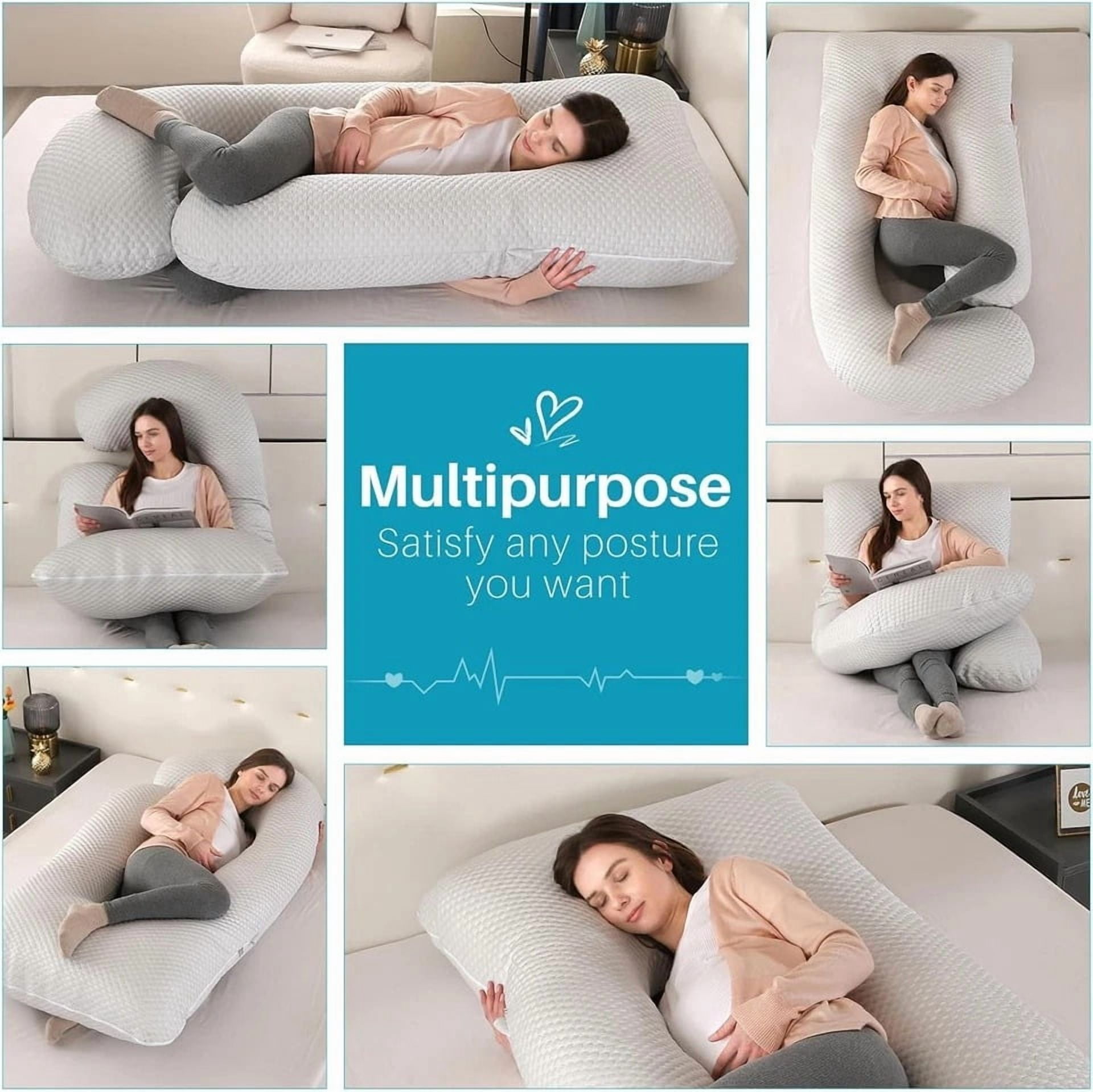 Eurhowing Large Body Pillow, Breathable Full Body Pillow for Side Sleeper, Soft Long Bed Pillow with Removable Cover for Adults, 27×57", Light Gray