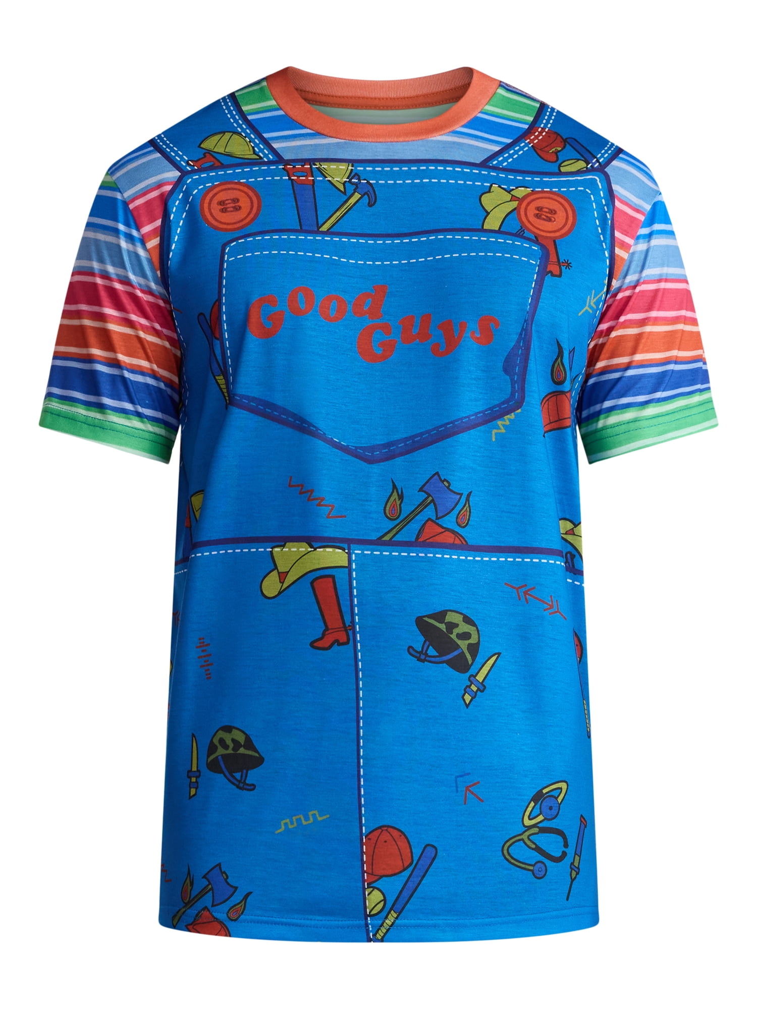 Chucky, Men's & Big Men's Graphic Halloween Cosplay T-Shirt and Matching Character Beanie, Sizes XS-3XL