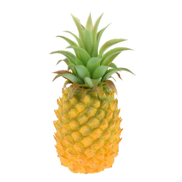 1 pieza de fruta artificial, piña, plástico, vitrina, adorno Piña amarilla