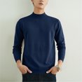 thumbnail image 2 of NOLDARES Mens Mock Turtleneck Long Sleeve Shirts Casual Basic T-Shirt Lightweight Mockneck Pullover for Men(W159-Dark Blue), 2 of 4