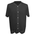 thumbnail image 5 of Tshirts Shirts for Men,Casual Knit Shirt Summer Solid Color Lapel Hollow Breathable Short Sleeve Top Lightweight Comfortable,Men's Polo Shirts,2XL,Black, 5 of 5