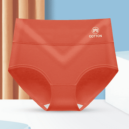Fulorrnie Underwear for Women Tummy Control High Waist Seamless Comfort Panties Briefs Elastic Banded Panty  Red  XL