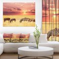 thumbnail image 1 of Zebras Grazing Together at Sunset, 1 of 3