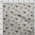 thumbnail image 2 of oneOone Silk Tabby Brown Fabric Stripe|Leaves & Floral Artistic Dress Material Fabric Print Fabric By The Yard 42 Inch Wide, 2 of 4