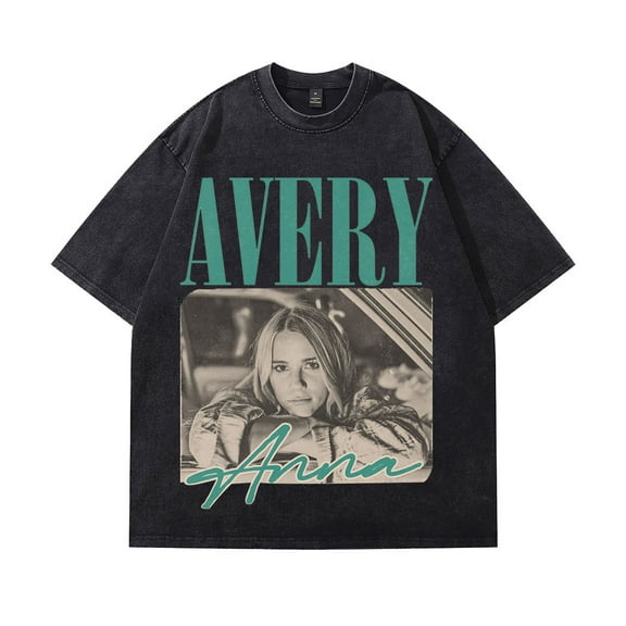 Avery Anna Photo Washed Cotton Tshirt Cosplay Short Sleeve Fashion Shirt Casual Tee