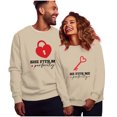 thumbnail image 2 of ZCFZJW Valentines Day Heart Lock and Key Print Long Sleeve Crewneck Sweatshirts for Couples Lightweight Casual Graphic Holiday Tees Shirt Trendy His Her Matching Outfit Clothes Beige Men-M, 2 of 6