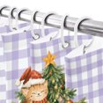 thumbnail image 4 of 60x72 Inch Shower Curtains for Bathroom, Christmas Trees Fabric Bath Curtain Decor, Winter Xmas Balls Cute Cat Purple Plaid Waterproof Restroom Curtains Shower Set Accessories with 12 Hooks 60 Inch, 4 of 8