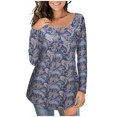 thumbnail image 2 of Blusa suelta de manga larga con cuello en V informal estampada a la moda para mujer Fridja  bvmnju4766, 2 of 8