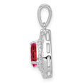 thumbnail image 2 of Sterling Silver Rhodium Plated Ruby Teardrop Pendant QP3005R, 2 of 4