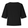 thumbnail image 4 of AherBiu Plus Size Tops for Women 1/2 Sleeve Cotton Linen Dressy Casual Blouse Scoop Neck Loose Tunic Shirt, 4 of 7