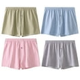 thumbnail image 2 of Qulqfy Men's Boxer Briefs Underwear 100% Cotton Breathable 4 Pack Boxers Soft Striped Button Fly Stretch Men Underwear L, 2 of 7