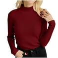 thumbnail image 1 of Chandail Côtelé pour Femmes Taille Unique Col Roulé Élégant Tricoté Manches Longues Ajusté Automne Hiver, 1 of 4