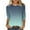 Army Green, variant on aidice 3/4 Length Sleeve Womens Tops Round Neck Comfy Fitting Shirts Casual Gradient Color Tee Shirts