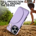 thumbnail image 6 of for iPhone 16e Wallet Case with Card Holder Women Men, Flip PU Leather Kickstand Shockproof Protective Phone Cover Magnetic Clasp 360 Rotation Ring Stand for iPhone 16e, Purple, 6 of 7