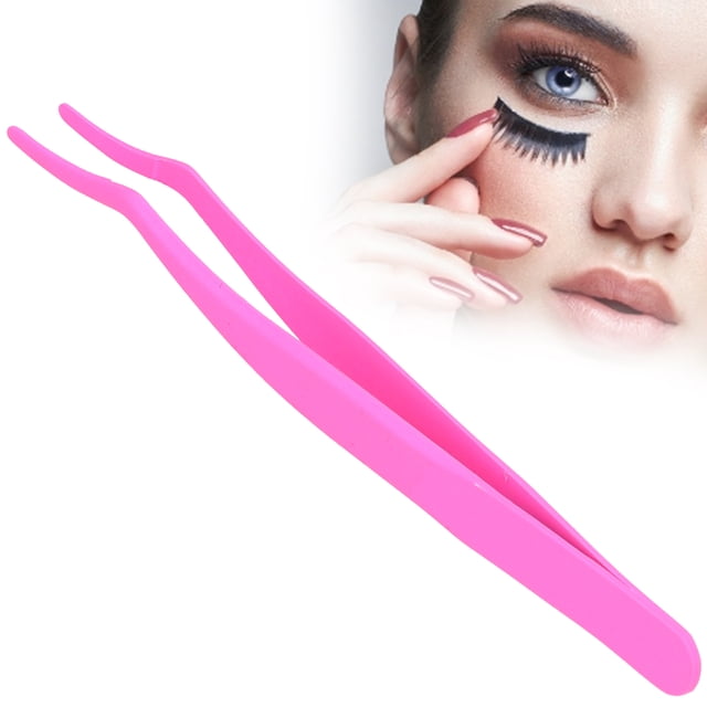 Peahefy Eyelash Extension Tweezers,Eyelash Applicator Tool,Eyelashes False Lash Application Curved Stainless Steel Eyelash Extension Auxiliary Clip