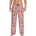 thumbnail image 2 of Lsque Rose Flowers Print Men's Pajama Pants, Lounge Pant - Comfortable Home Wear,Elastic Waistband, Stylish Design-Medium, 2 of 9