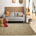thumbnail image 2 of LR Home Ollie 9' x 12' Brown/Beige Checkered Stripe Braided Jute Indoor Area Rug, 2 of 13