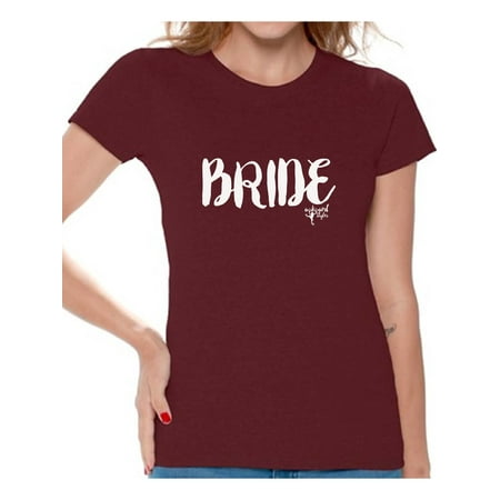 Awkward Styles Women's Bride Shirt Bride T Shirt Bachelorette Party Shirts for Women Cute Wedding Gifts for Her Bridal Party Outfit Cute Bride Shirt Bride Squad