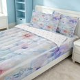 thumbnail image 2 of Erosebridal Chic Flower Zipper Full Size Comforter Sets with Fitted Sheet and 2 Pillowcases, Cute Floral Zipper Bedding Set, Reversible, Pastel Blue Watercolor, Reversible, 2 of 7
