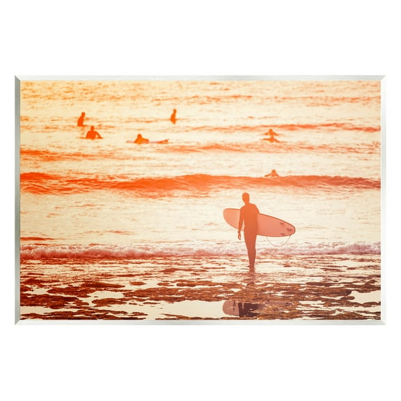 Stupell Industries Surfing Sunset Beach Shore Photograph Unframed Art Print Wall Art, Design by Igor Vitomirov