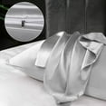 thumbnail image 5 of PiccoCasa Satin Pillowcases for Skin Set of 2, Zipper Closure Silver Queen, 5 of 7