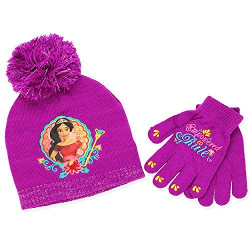 Elena Girls Red & Blue Cuffed Pom of Avalor Beanie Hat & Gloves Set